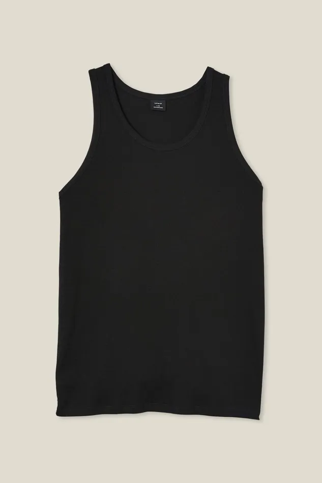 Men Tees and Tanks Cotton On Loose Fit Rib Tank Black Men Tees and Tanks Cotton On Loose Fit Rib Tank Black