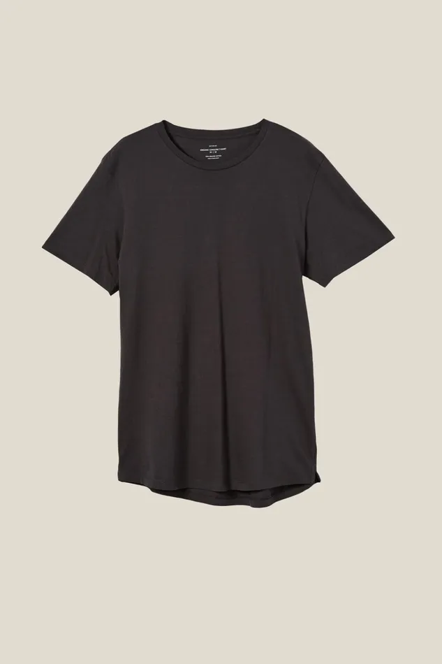 Men Tees and Tanks Cotton On Organic Longline TShirt Faded Slate