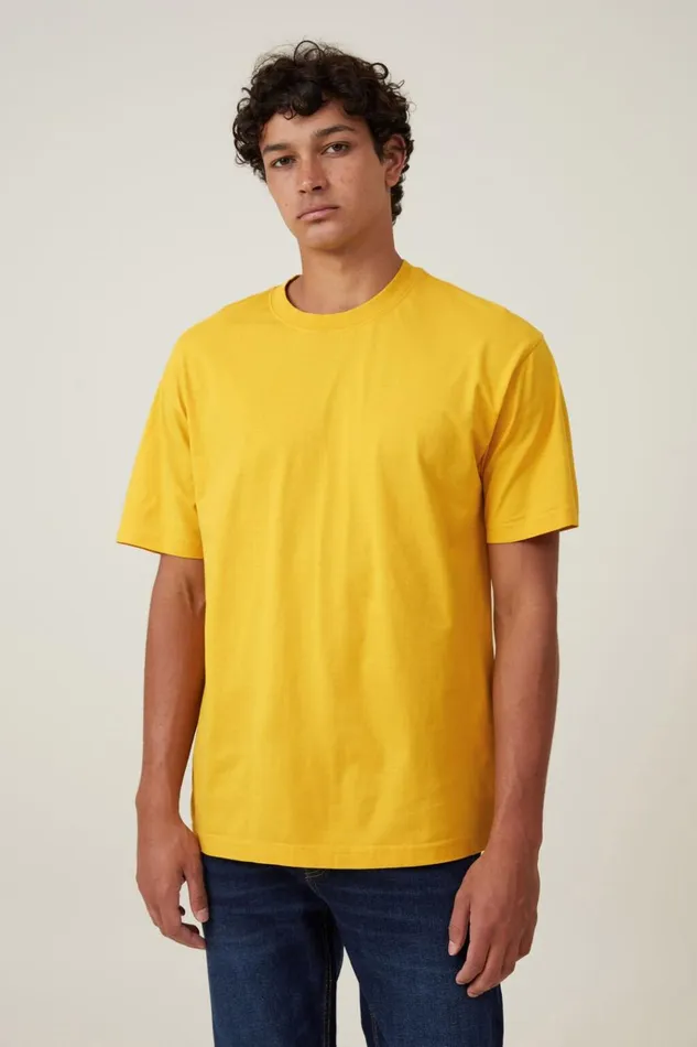 Men Tees and Tanks Cotton On Organic Loose Fit TShirt Saffron Yellow