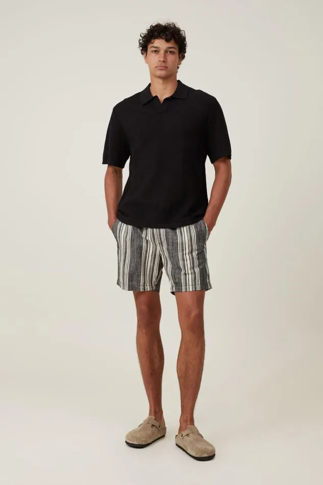Men Tees and Tanks Cotton On Resort Short Sleeve Polo Jet Black