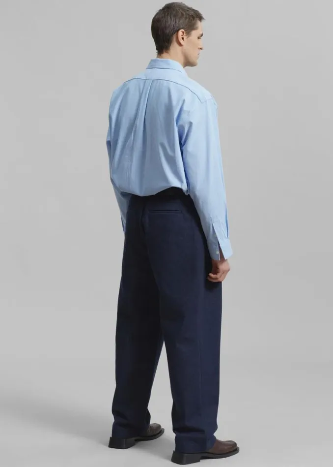 Men The Frankie Shop Alexander Button Up Shirt 8211 Blue Blue