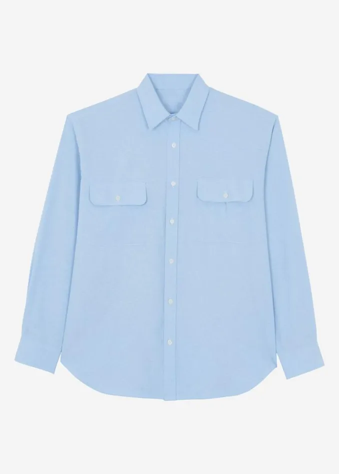 Men The Frankie Shop Alexander Button Up Shirt 8211 Blue Blue