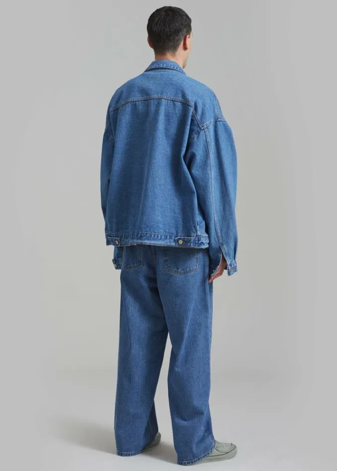Men The Frankie Shop Connor Oversized Denim Jacket 8211 Medium Wash Medium Wash