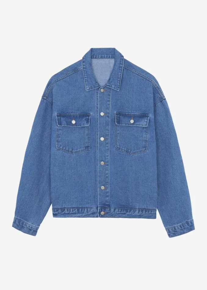 Men The Frankie Shop Connor Oversized Denim Jacket 8211 Medium Wash Medium Wash