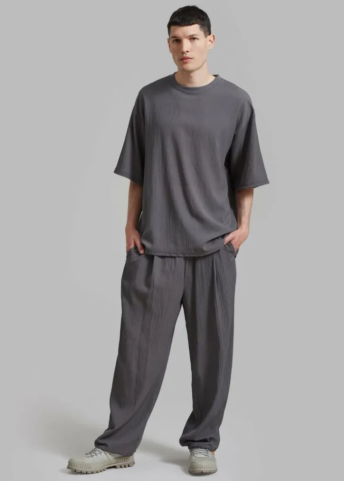 Men The Frankie Shop Eliott Crinkle Pants 8211 Charcoal Charcoal