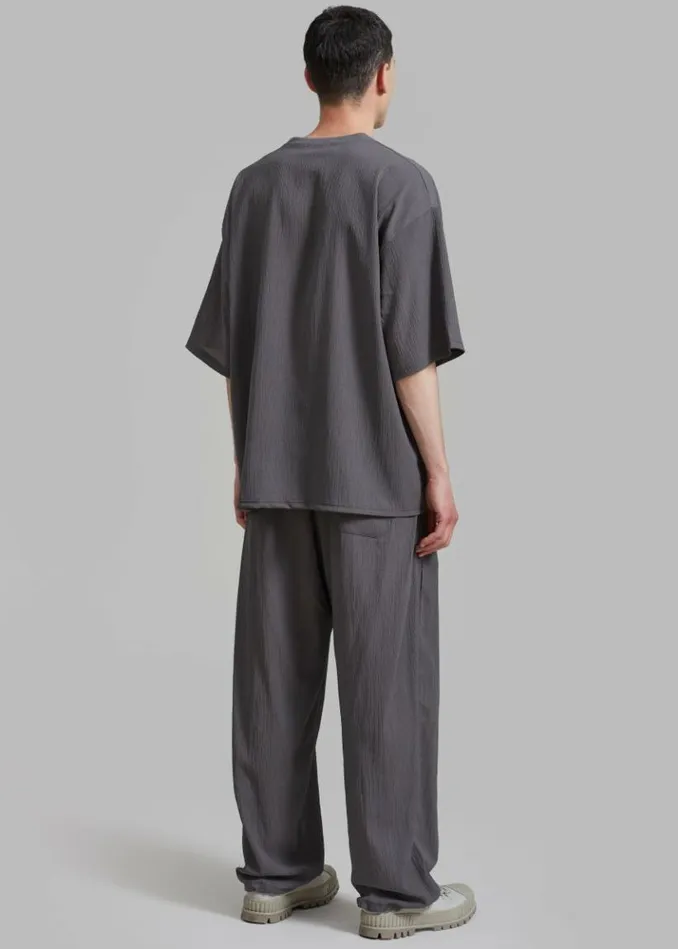 Men The Frankie Shop Eliott Crinkle Pants 8211 Charcoal Charcoal