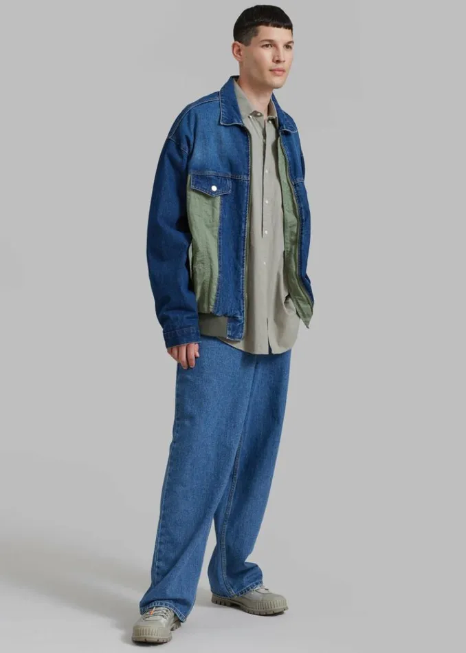 Men The Frankie Shop Nash Denim ColorBlock Jacket 8211 Blue Blue