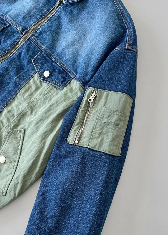 Men The Frankie Shop Nash Denim ColorBlock Jacket 8211 Blue Blue