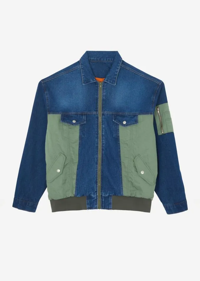 Men The Frankie Shop Nash Denim ColorBlock Jacket 8211 Blue Blue