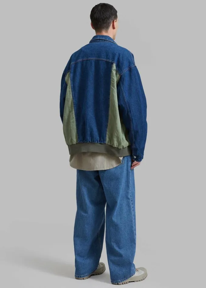 Men The Frankie Shop Nash Denim ColorBlock Jacket 8211 Blue Blue