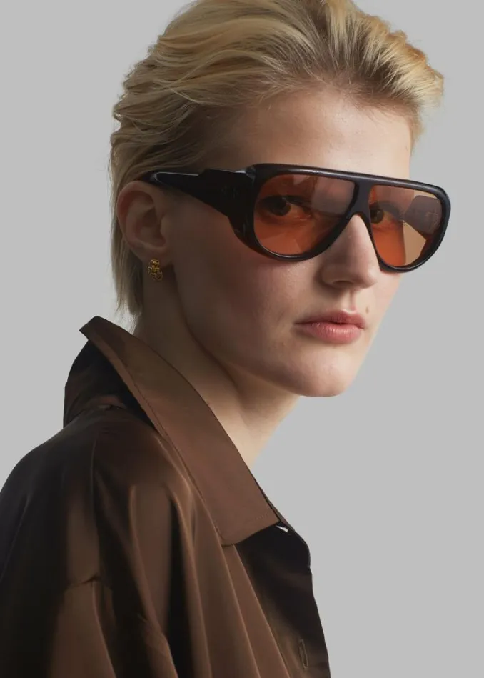 Men The Frankie Shop Port Tanger Gambia Sunglasses 8211 Bunaa AcetateAmber Lens Bunaa Acetateamber Lens