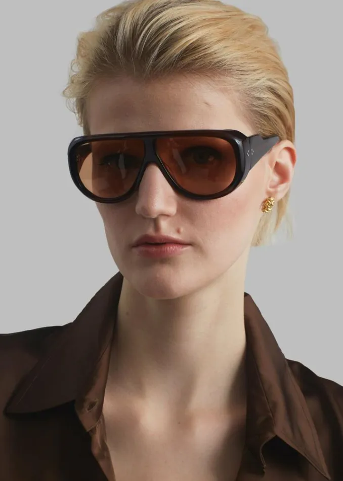 Men The Frankie Shop Port Tanger Gambia Sunglasses 8211 Bunaa AcetateAmber Lens Bunaa Acetateamber Lens