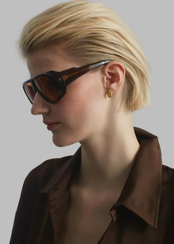 Men The Frankie Shop Port Tanger Gambia Sunglasses 8211 Bunaa AcetateAmber Lens Bunaa Acetateamber Lens