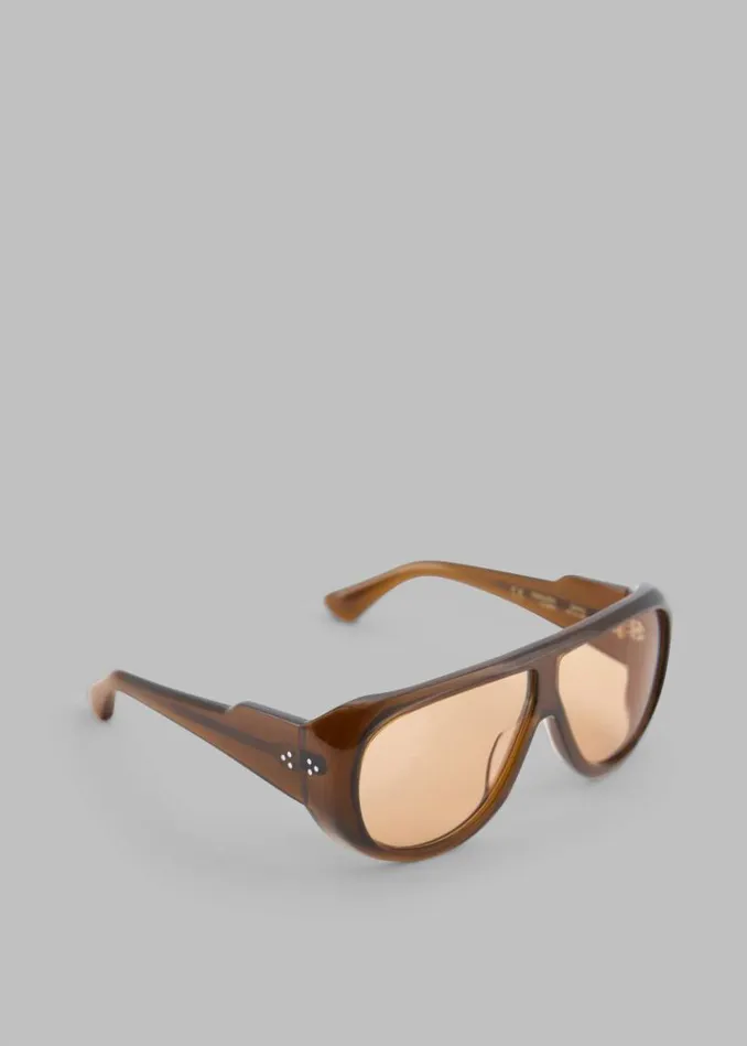 Men The Frankie Shop Port Tanger Gambia Sunglasses 8211 Bunaa AcetateAmber Lens Bunaa Acetateamber Lens