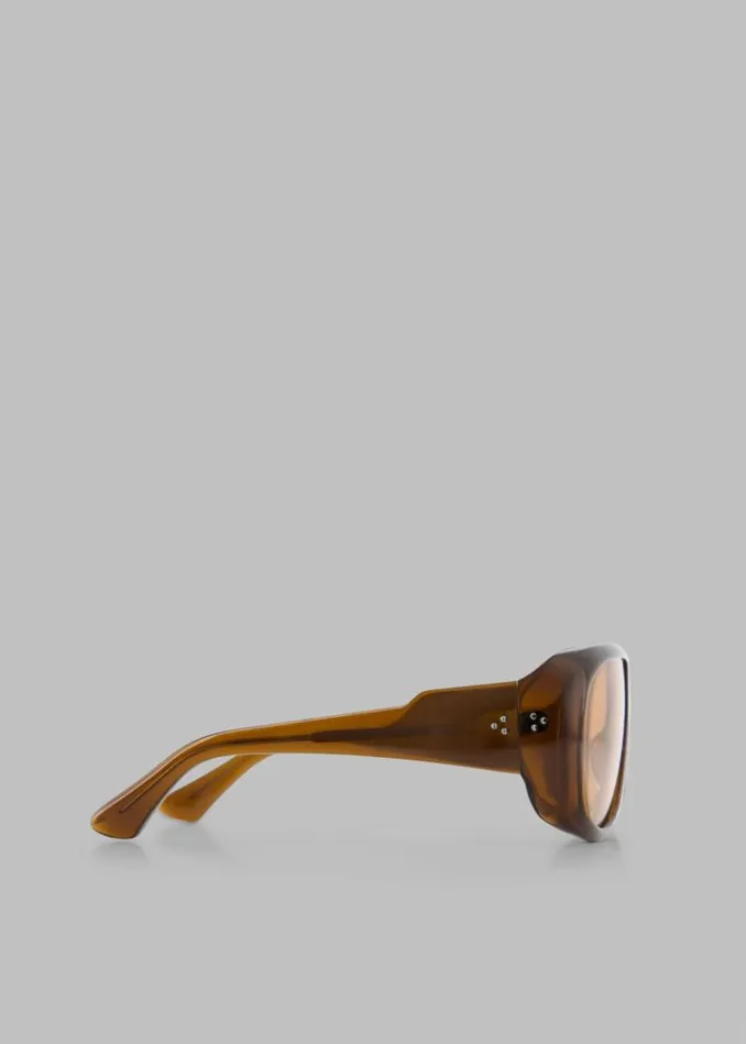 Men The Frankie Shop Port Tanger Gambia Sunglasses 8211 Bunaa AcetateAmber Lens Bunaa Acetateamber Lens