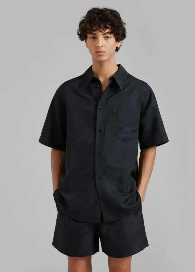Men The Frankie Shop Rhe Floral Jacquard Shirt 8211 Black Jacquard Black Jacquard Men The Frankie Shop Rhe Floral Jacquard Shirt 8211 Black Jacquard Black Jacquard