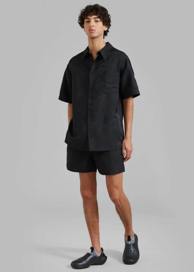 Men The Frankie Shop Rhe Floral Jacquard Shirt 8211 Black Jacquard Black Jacquard