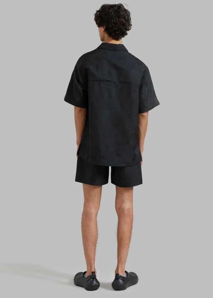 Men The Frankie Shop Rhe Floral Jacquard Shirt 8211 Black Jacquard Black Jacquard
