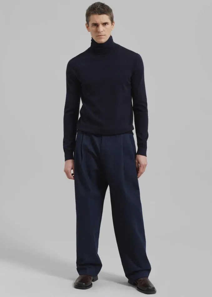 Men The Frankie Shop Stephen Pleated Denim Trousers 8211 Navy Navy