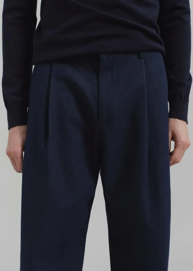 Men The Frankie Shop Stephen Pleated Denim Trousers 8211 Navy Navy