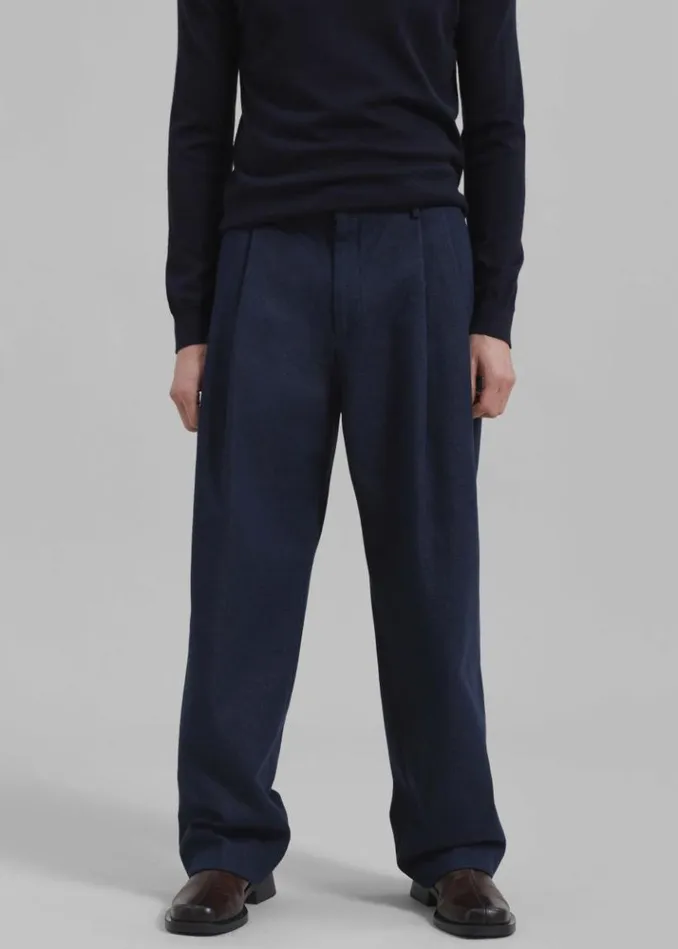 Men The Frankie Shop Stephen Pleated Denim Trousers 8211 Navy Navy