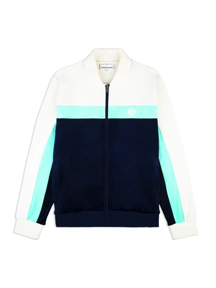 Men Tracksuits Sergio Tacchini Lazaro Velour Track Jacket Maritime Blue