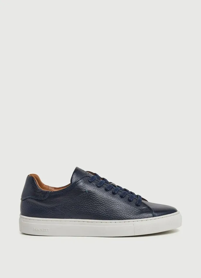 Men Trainers Hackett London Classic Leather Trainers Navy