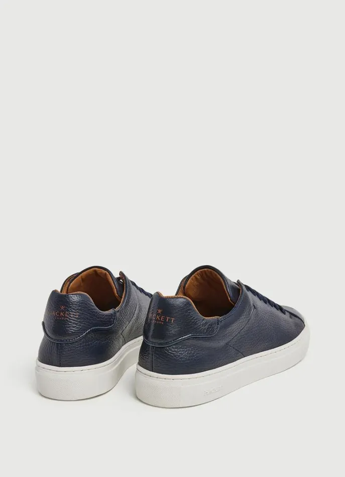 Men Trainers Hackett London Classic Leather Trainers Navy