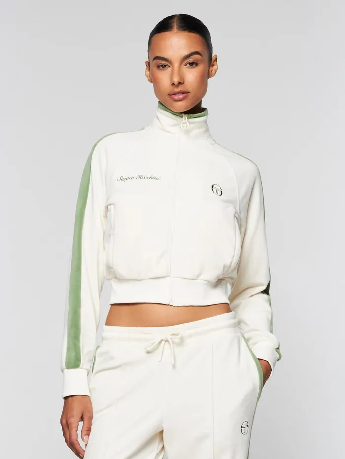 Men Velour Sergio Tacchini Miss Carlotta Velour Track Jacket Gardenia
