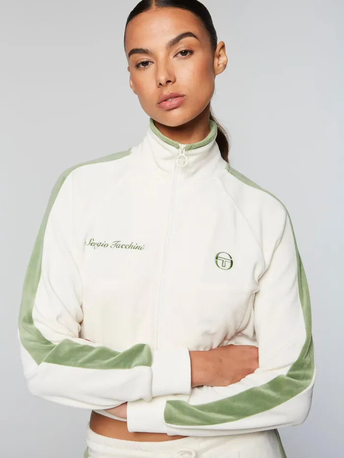Men Velour Sergio Tacchini Miss Carlotta Velour Track Jacket Gardenia