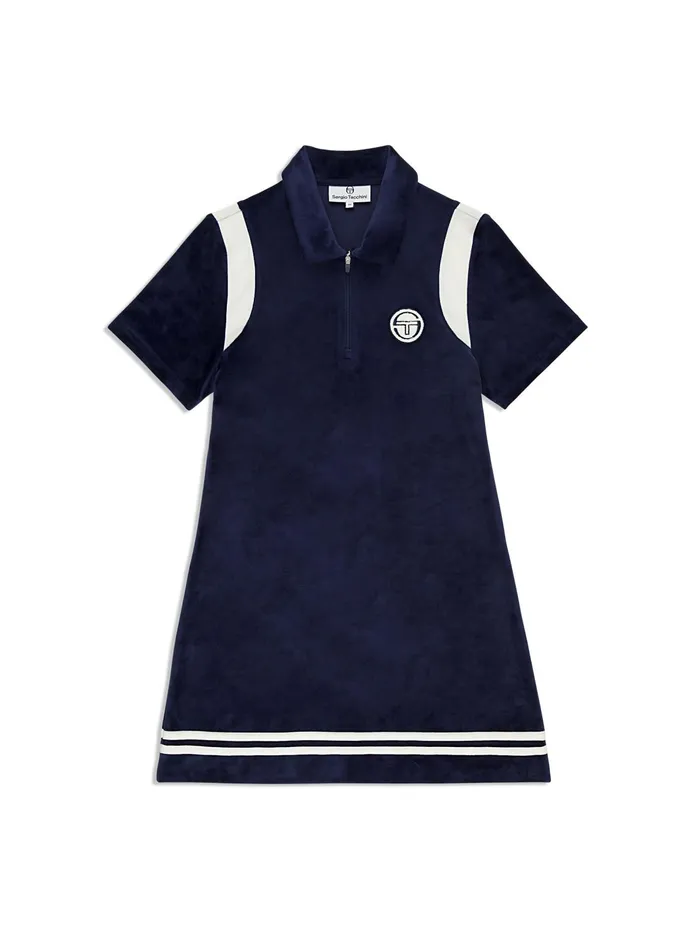 Men Velour Sergio Tacchini Veneto Velour Polo Mini Dress Maritime Blue