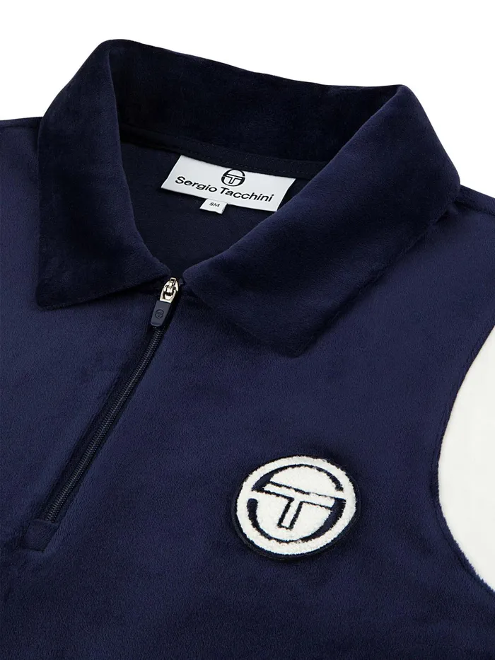 Men Velour Sergio Tacchini Veneto Velour Polo Mini Dress Maritime Blue