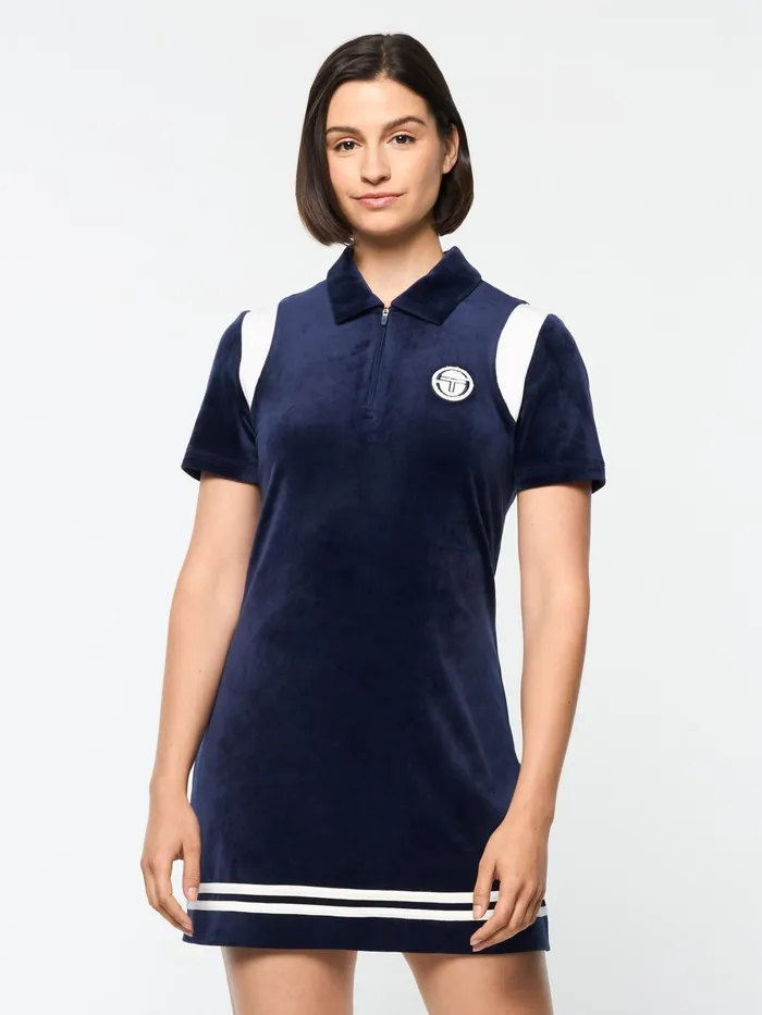 Men Velour Sergio Tacchini Veneto Velour Polo Mini Dress Maritime Blue