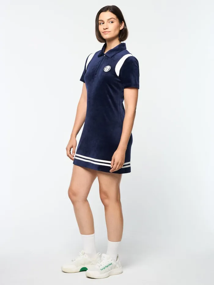 Men Velour Sergio Tacchini Veneto Velour Polo Mini Dress Maritime Blue