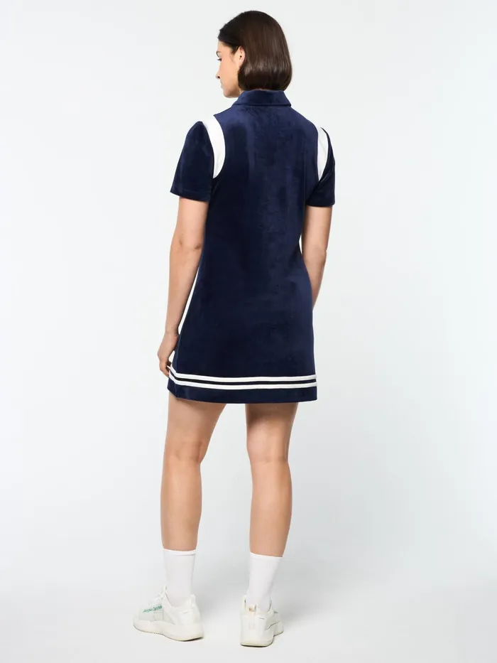 Men Velour Sergio Tacchini Veneto Velour Polo Mini Dress Maritime Blue
