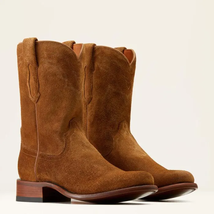 Men Western Boots Ariat Bench Made Clanton Western Boot Oiled Tan Roughout Men Western Boots Ariat Bench Made Clanton Western Boot Oiled Tan Roughout