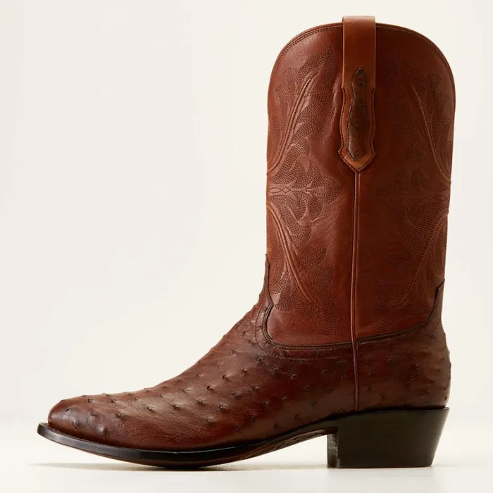 Men Western Boots Ariat Bench Made James Western Boot Bourbon Full Quill Ostrich Men Western Boots Ariat Bench Made James Western Boot Bourbon Full Quill Ostrich