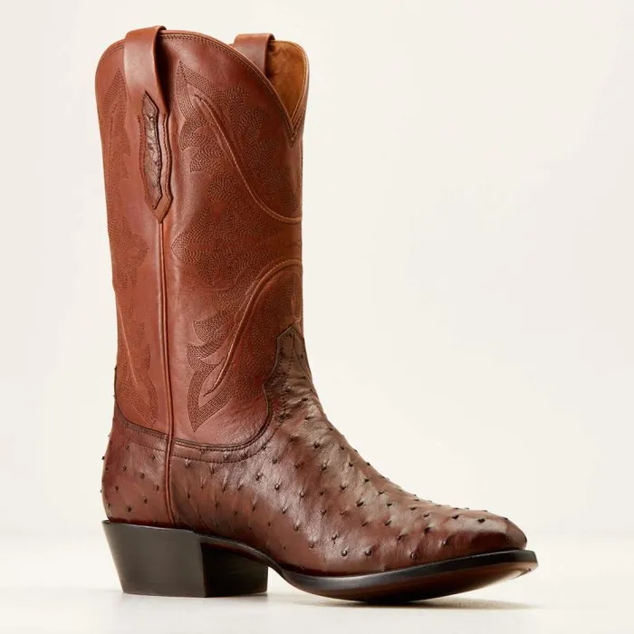 Men Western Boots Ariat Bench Made James Western Boot Bourbon Full Quill Ostrich Men Western Boots Ariat Bench Made James Western Boot Bourbon Full Quill Ostrich