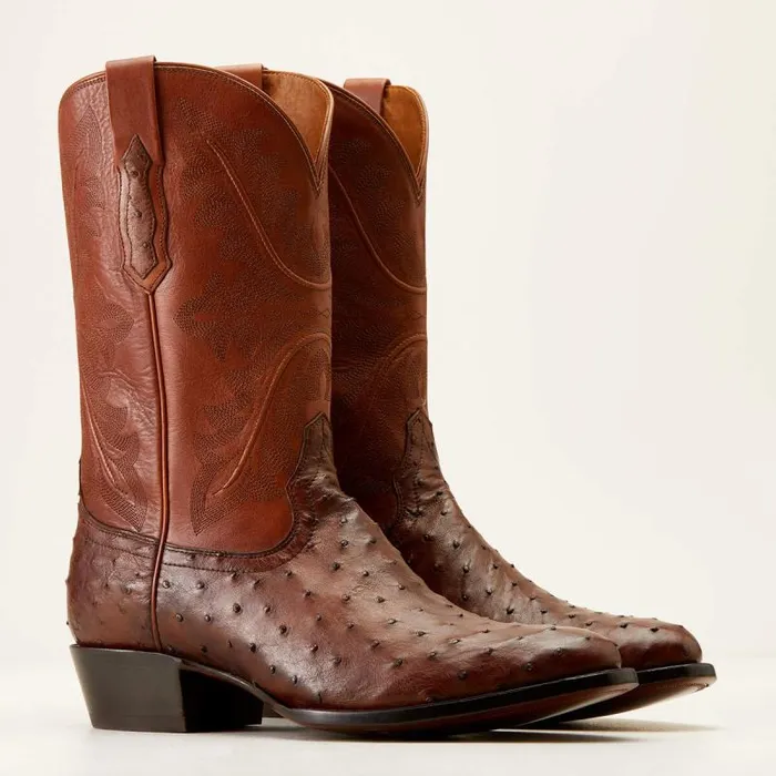 Men Western Boots Ariat Bench Made James Western Boot Bourbon Full Quill Ostrich Men Western Boots Ariat Bench Made James Western Boot Bourbon Full Quill Ostrich