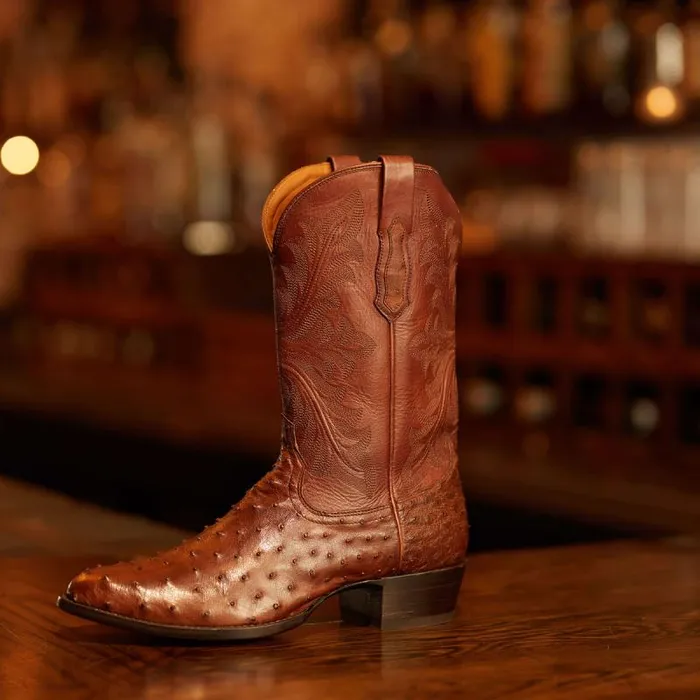 Men Western Boots Ariat Bench Made James Western Boot Bourbon Full Quill Ostrich Men Western Boots Ariat Bench Made James Western Boot Bourbon Full Quill Ostrich
