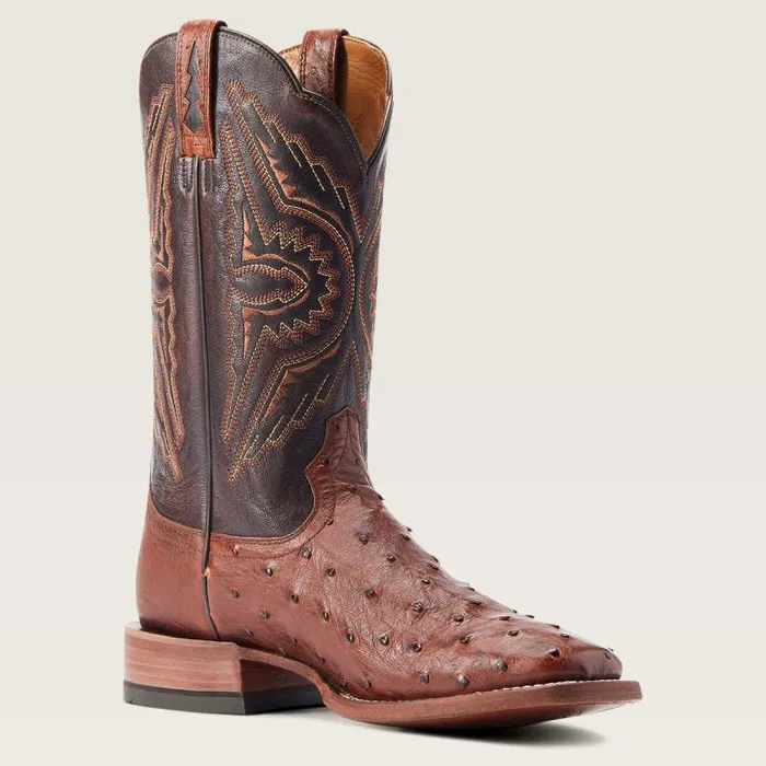 Men Western Boots Ariat Broncy Western Boot Cinnamon Full Quill Ostrich Men Western Boots Ariat Broncy Western Boot Cinnamon Full Quill Ostrich