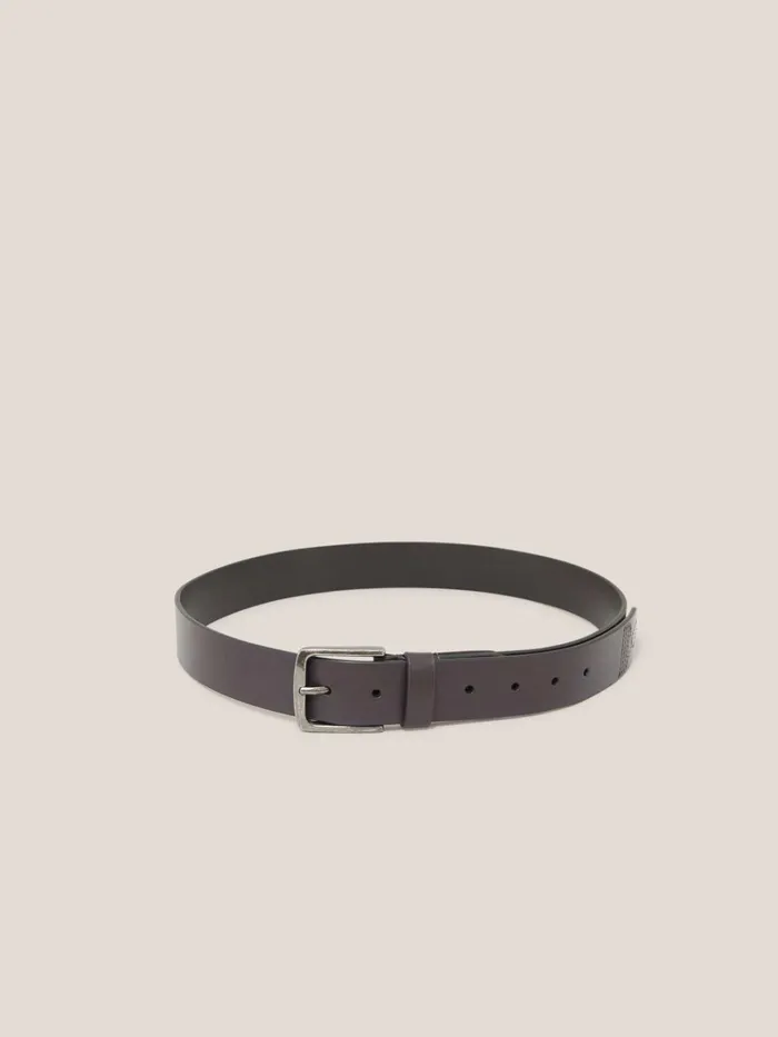 Men White Stuff Belts Smart Leather Belt Dark Brown