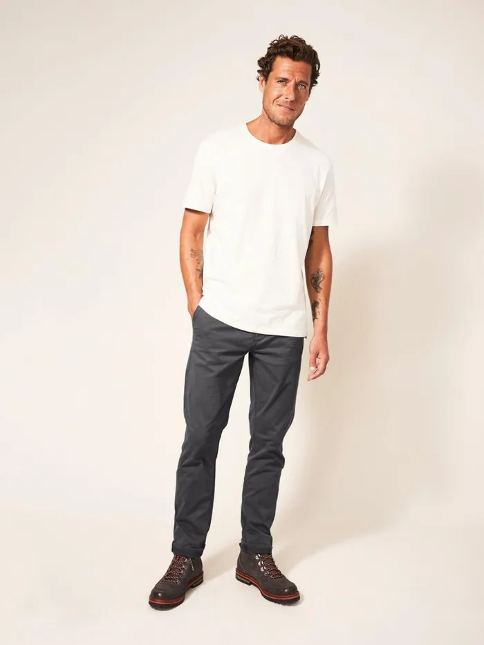 Men White Stuff Chinos Sutton Organic Chino Trouser Dk Grey