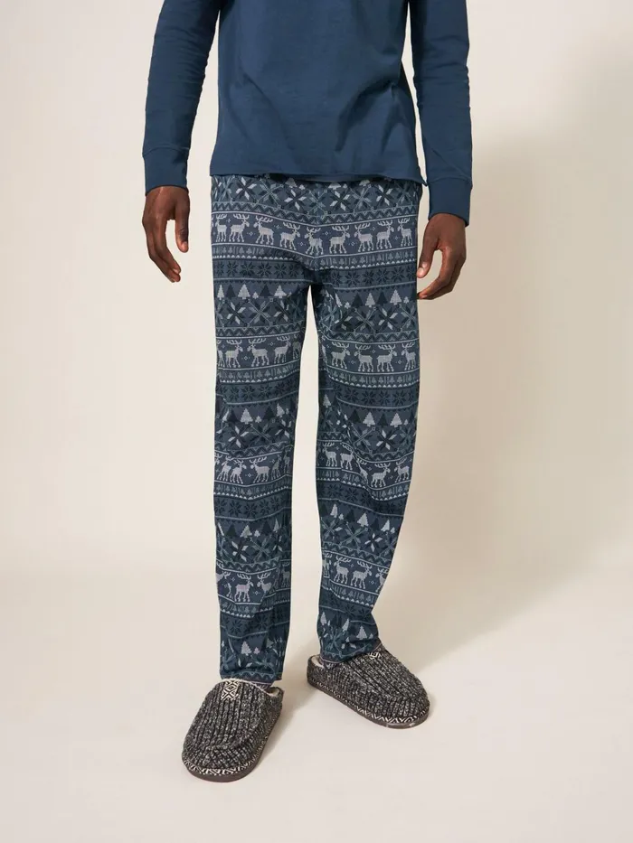 Men White Stuff Pyjamas Moose Novelty PJ Trouser Navy Print Men White Stuff Pyjamas Moose Novelty PJ Trouser Navy Print