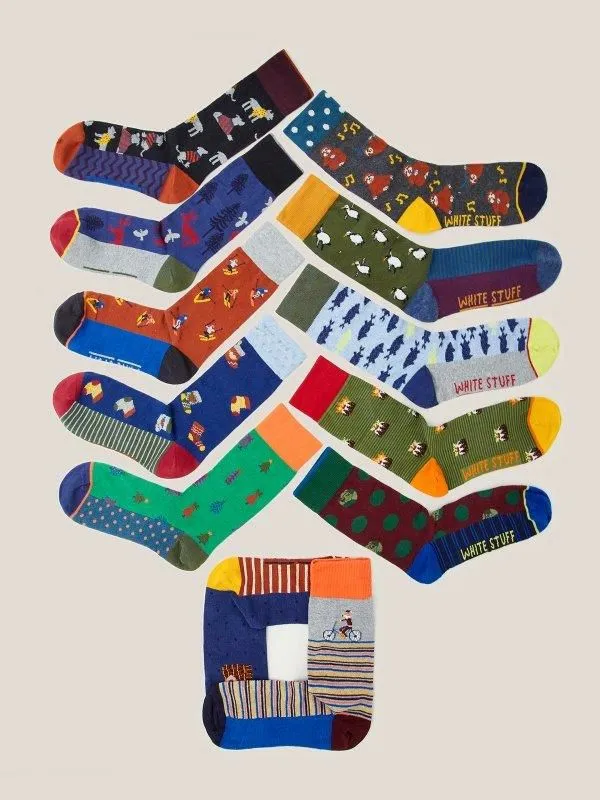 Men White Stuff Socks 12 Days Mens Socks Advent Navy Multi Men White Stuff Socks 12 Days Mens Socks Advent Navy Multi