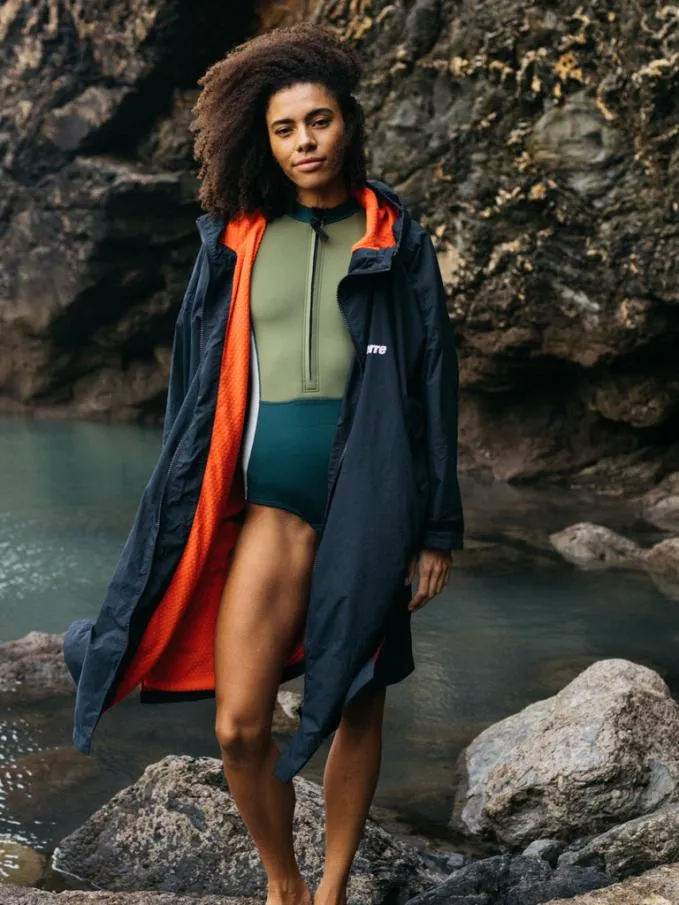 MenWomen Tego Long Sleeve Robe Navy Flame Finisterre Swimwear