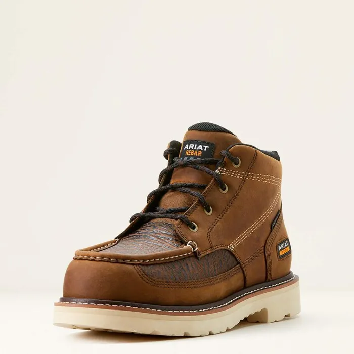 Men Work Boots Ariat Rebar Lift Chukka Composite Toe Work Boot Distressed Brownsharkskin Print