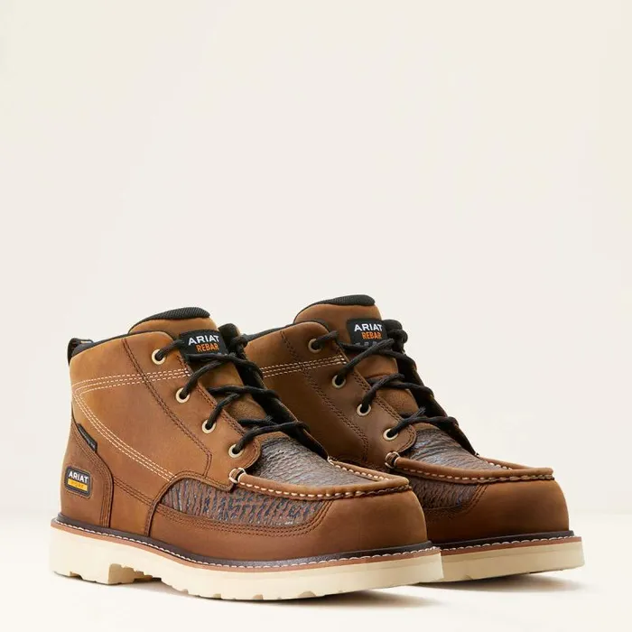 Men Work Boots Ariat Rebar Lift Chukka Composite Toe Work Boot Distressed Brownsharkskin Print Men Work Boots Ariat Rebar Lift Chukka Composite Toe Work Boot Distressed Brownsharkskin Print