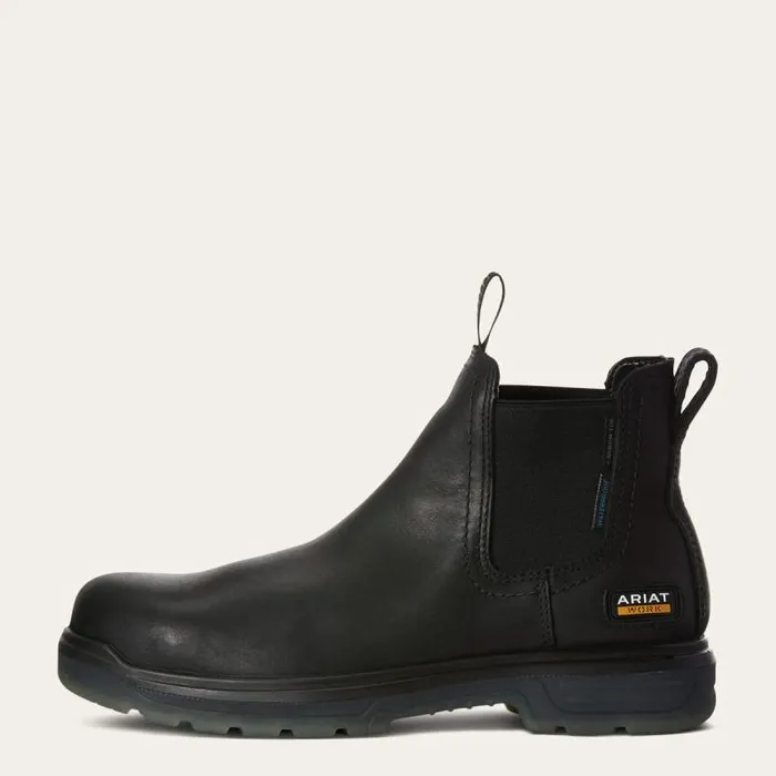 Men Work Boots Ariat Turbo Chelsea Waterproof Carbon Toe Work Boot Black Men Work Boots Ariat Turbo Chelsea Waterproof Carbon Toe Work Boot Black