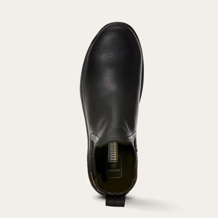 Men Work Boots Ariat Turbo Chelsea Waterproof Carbon Toe Work Boot Black Men Work Boots Ariat Turbo Chelsea Waterproof Carbon Toe Work Boot Black